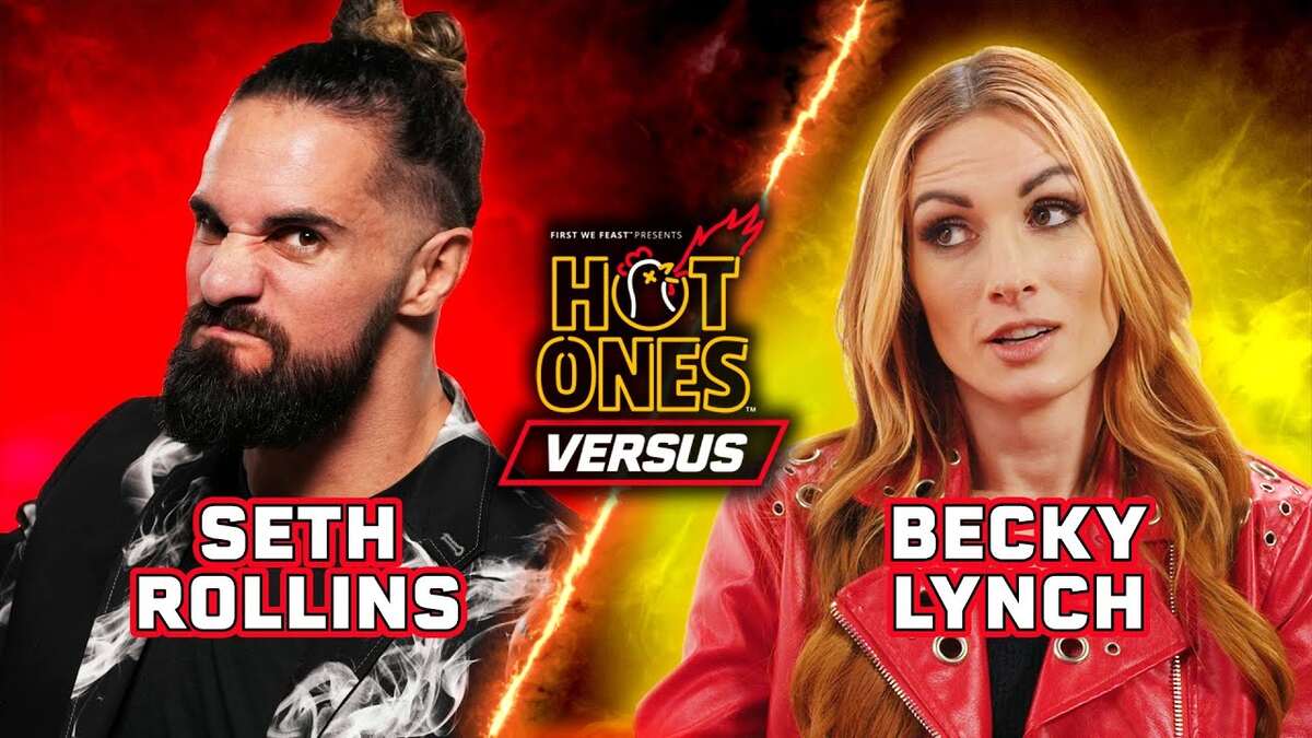 VIDEO: Seth Rollins and Becky Lynch face off in ‘Hot Ones Versus’