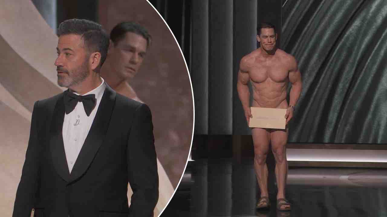 Video: John Cena appears naked on stage at the 2024 Oscars