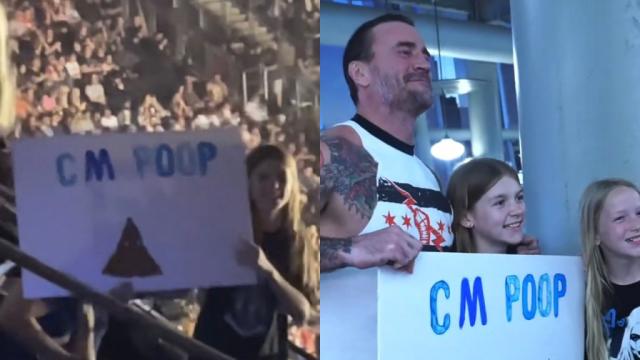 CM Punk autographs CM Poop sign at WWE Raw