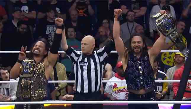 Jack Perry returns to AEW at Dynasty, helps the Young Bucks win the World Tag Team Titles