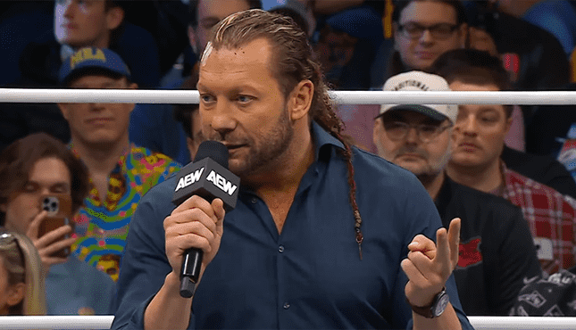 Kenny Omega addresses the fans after AEW Dynamite goes off the air