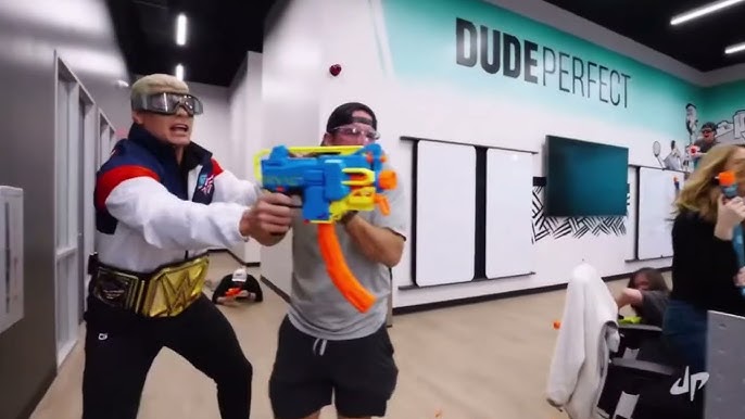 Watch Cody Rhodes in a nerf gun shootout on the latest episode of Dude Perfect